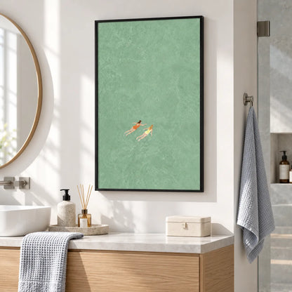 Two Swimmers Minimal Pool Wall Art 6