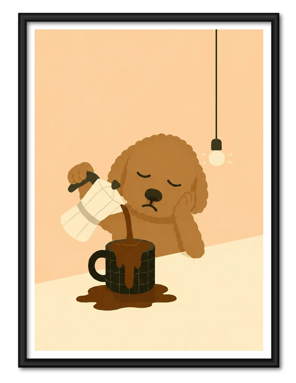 Sleepy Dog Coffee Pour Wall Art 1