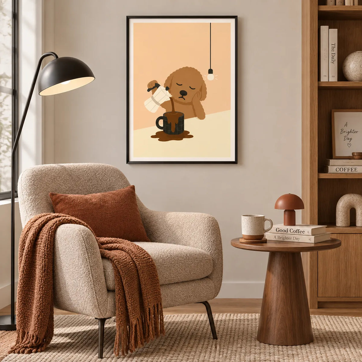 Sleepy Dog Coffee Pour Wall Art 3