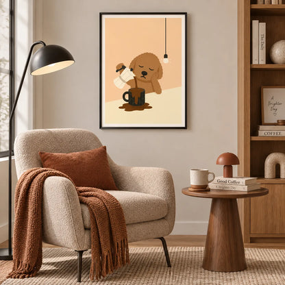 Sleepy Dog Coffee Pour Wall Art 3