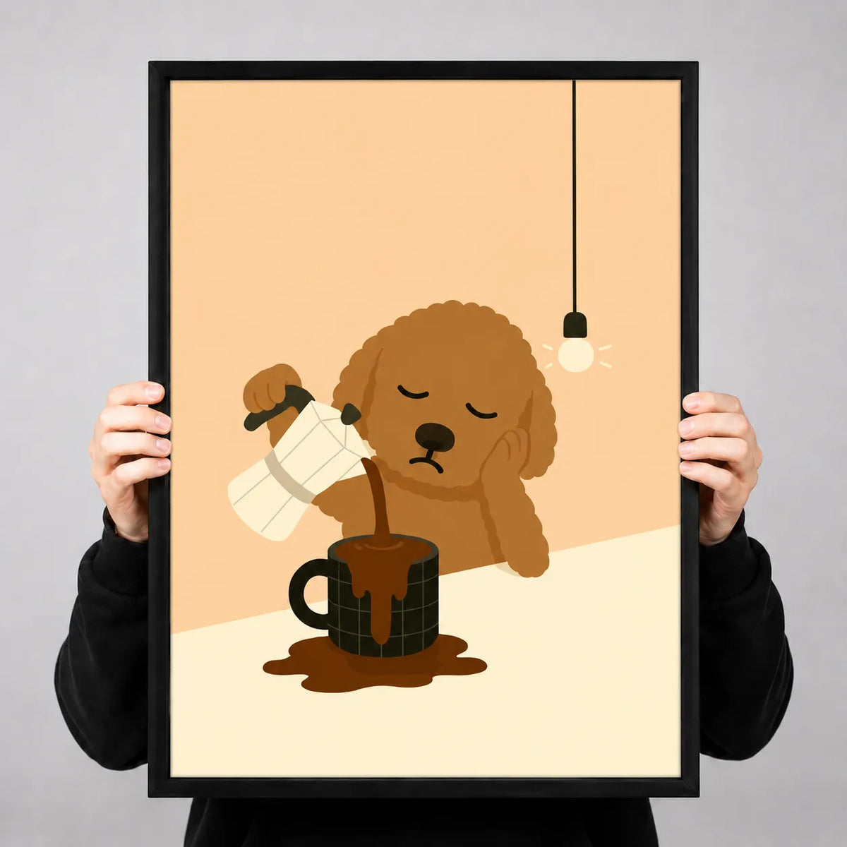 Sleepy Dog Coffee Pour Wall Art 4