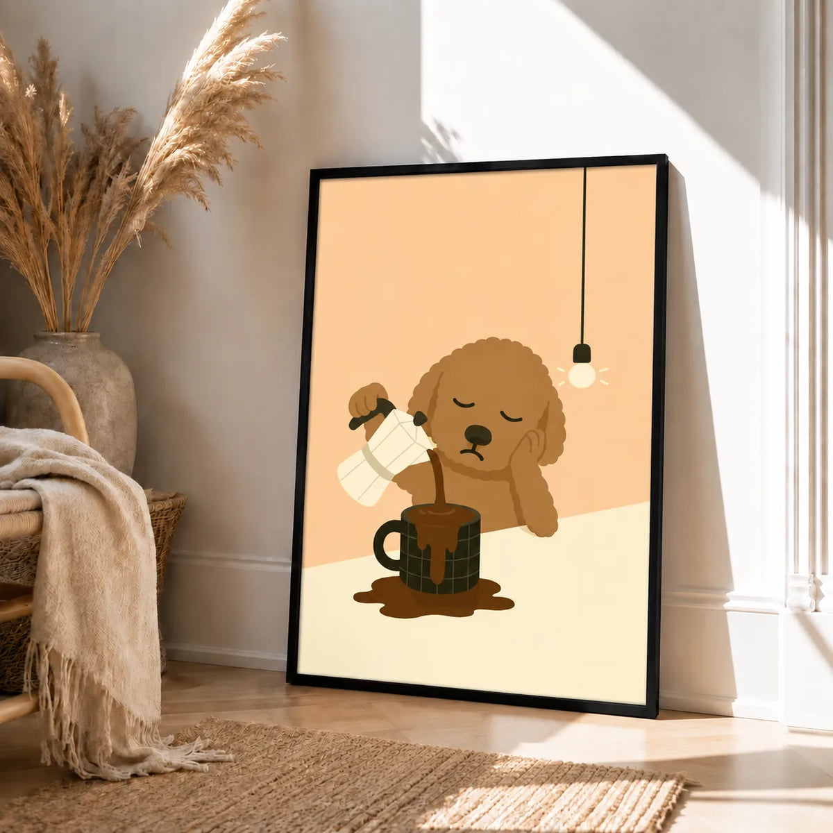 Sleepy Dog Coffee Pour Wall Art 5