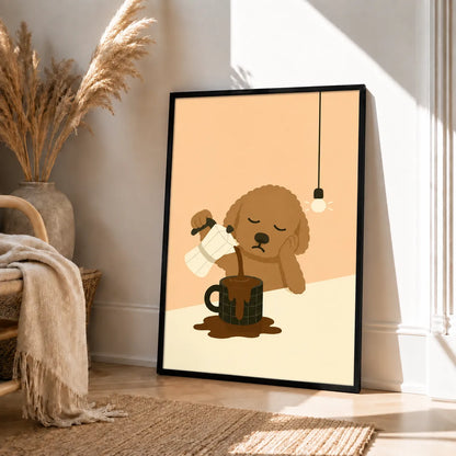 Sleepy Dog Coffee Pour Wall Art 5