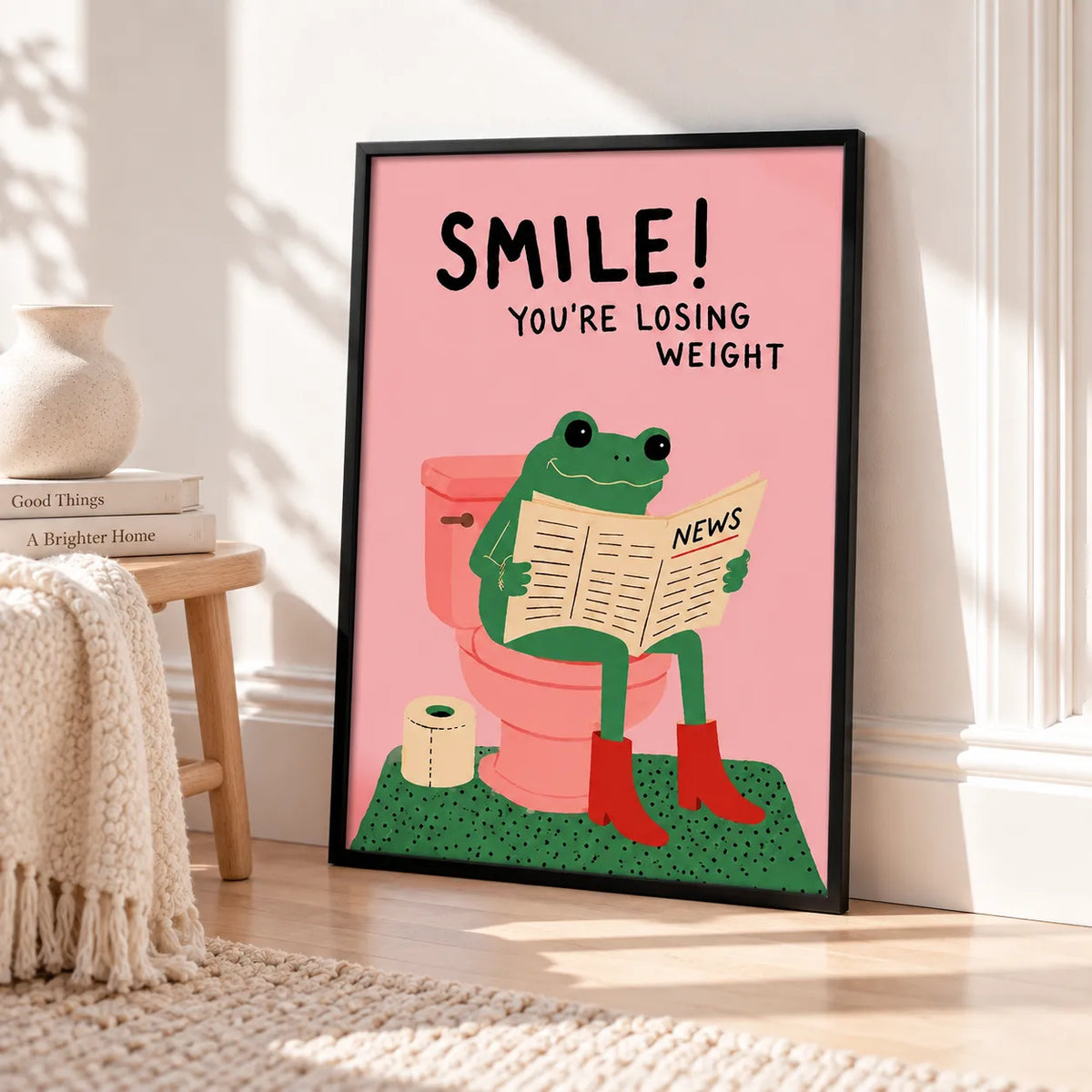 Smile You’re Losing Weight Frog Wall Art 4