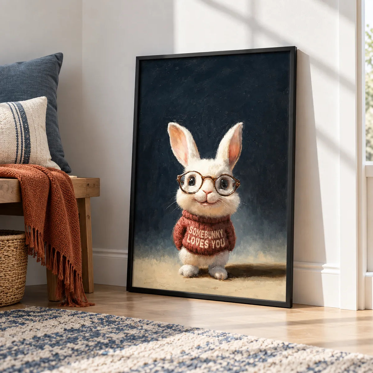 Somebunny Loves You Rabbit Wall Art 4