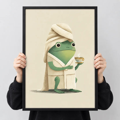 Spa Day Frog Coffee Wall Art 3