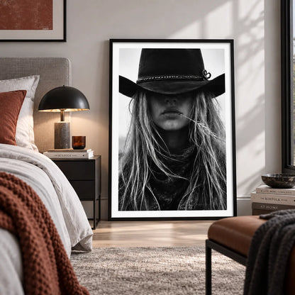Black and White Cowgirl Portrait Wall Art 6