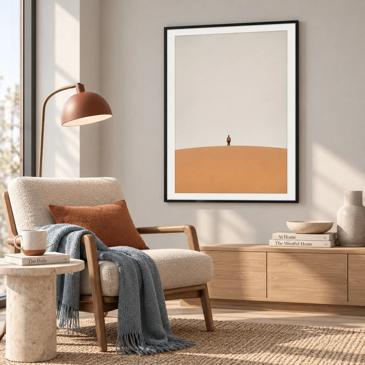 Solitary Figure Minimal Horizon Wall Art 2