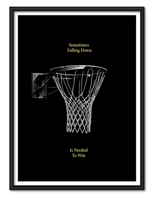 Sometimes Falling Down Is Needed To Win Basketball Wall Art