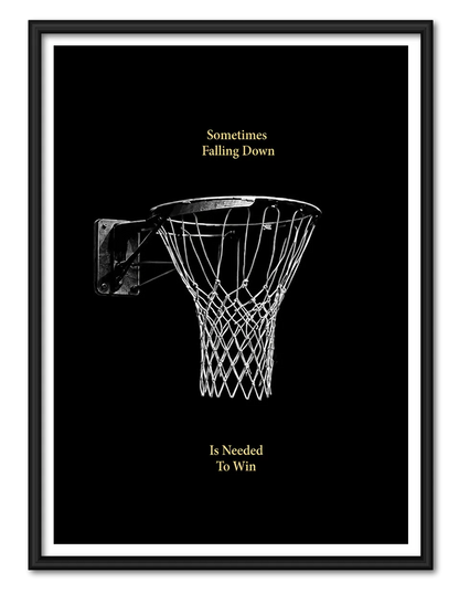 Sometimes Falling Down Is Needed To Win Basketball Wall Art 1
