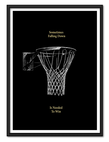 Sometimes Falling Down Is Needed To Win Basketball Wall Art