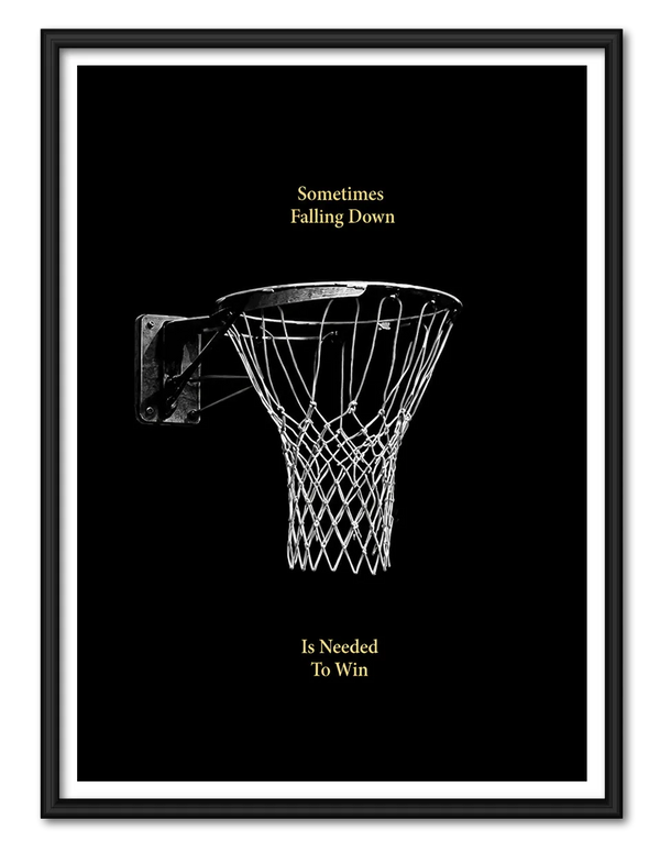 Sometimes Falling Down Is Needed To Win Basketball Wall Art