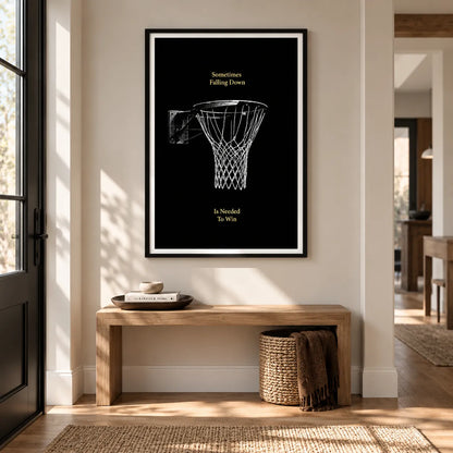 Sometimes Falling Down Is Needed To Win Basketball Wall Art 2