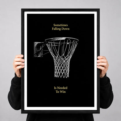 Sometimes Falling Down Is Needed To Win Basketball Wall Art 3