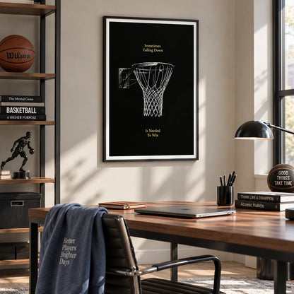 Sometimes Falling Down Is Needed To Win Basketball Wall Art 5