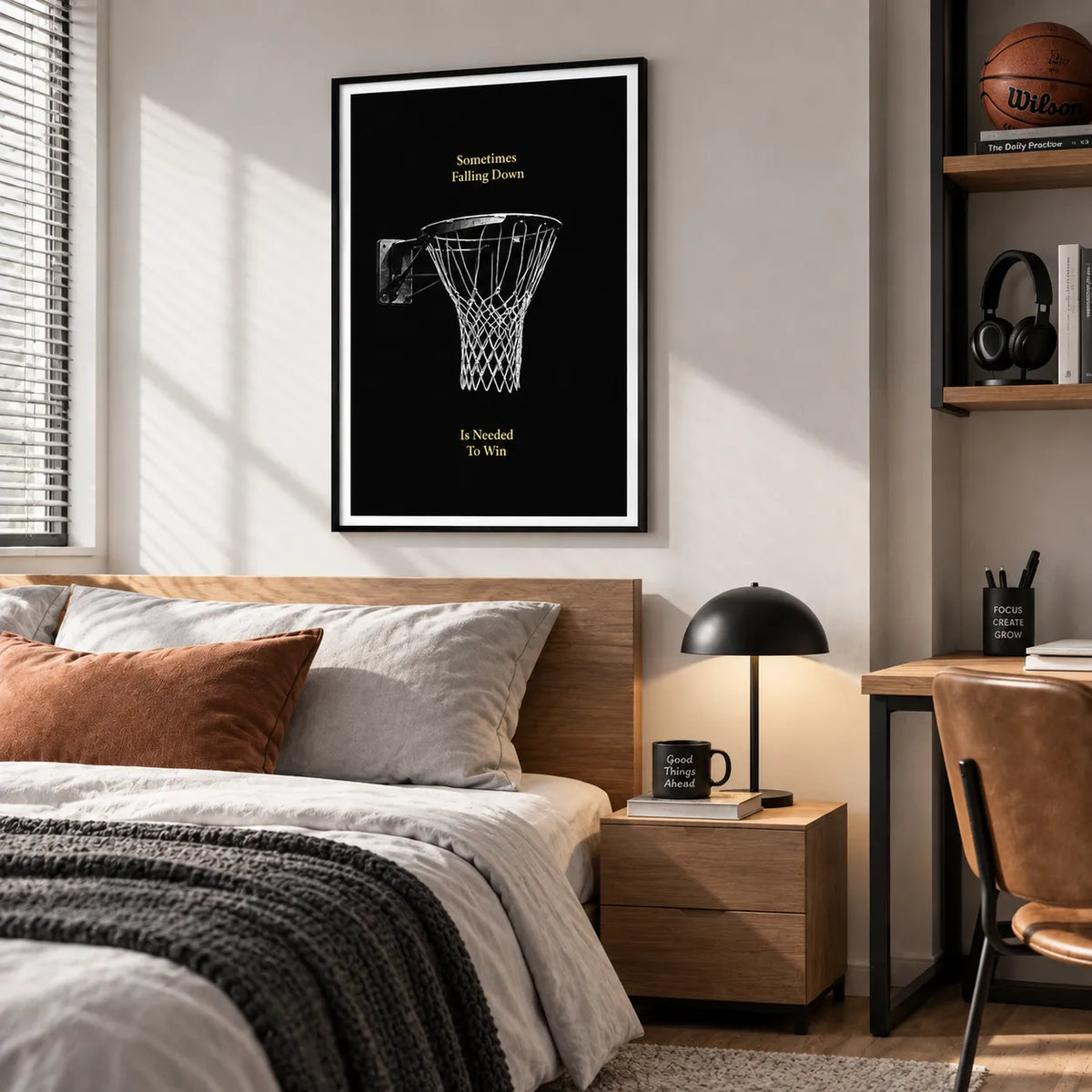 Sometimes Falling Down Is Needed To Win Basketball Wall Art 6