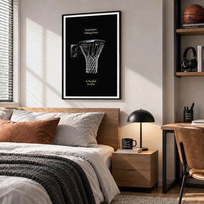 Sometimes Falling Down Is Needed To Win Basketball Wall Art 6