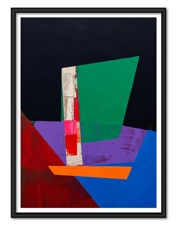 Abstract Geometric Sailboat Wall Art