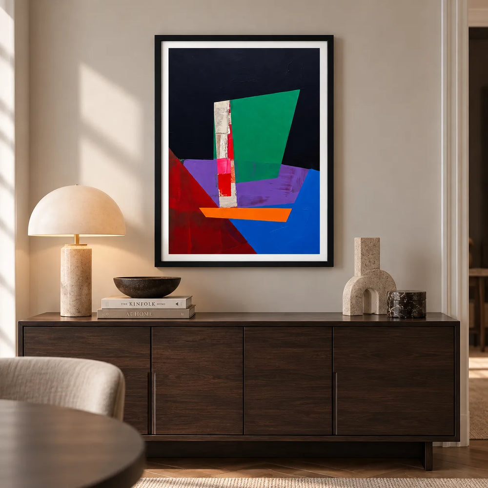 Abstract Geometric Sailboat Wall Art 2