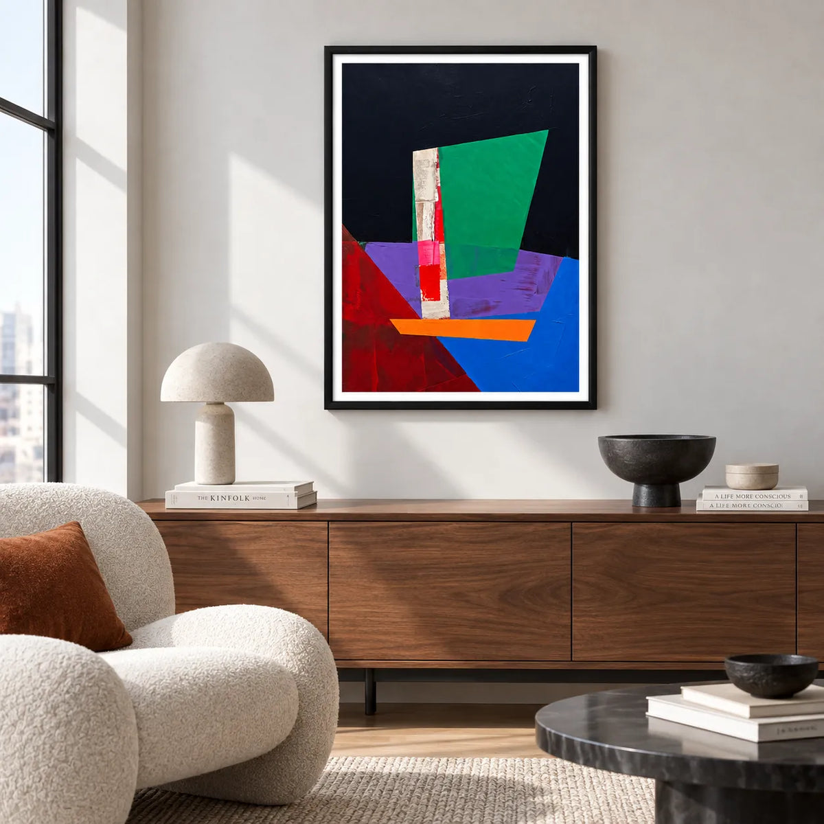 Abstract Geometric Sailboat Wall Art 4