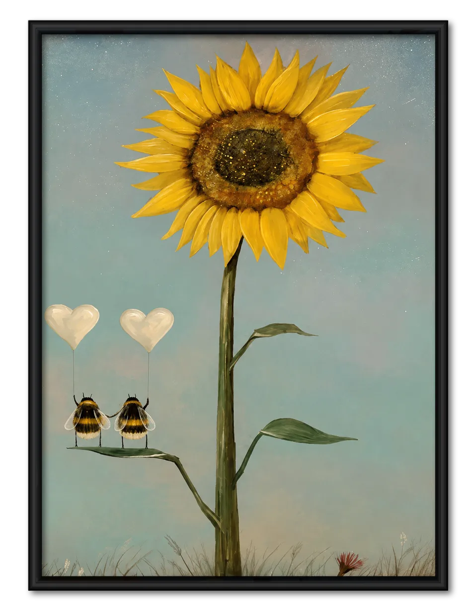Sunflower Bees Love Balloon Wall Art 1