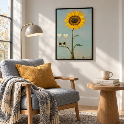 Sunflower Bees Love Balloon Wall Art 2