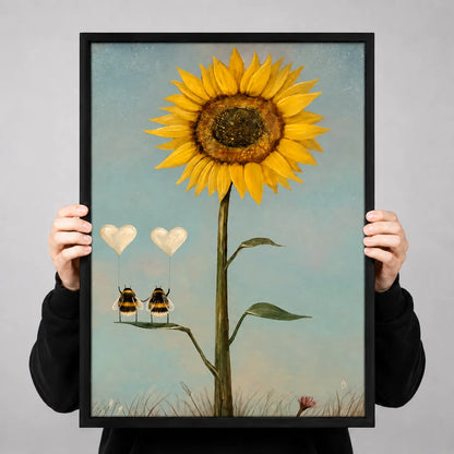 Sunflower Bees Love Balloon Wall Art 3