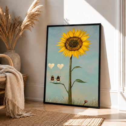 Sunflower Bees Love Balloon Wall Art 4