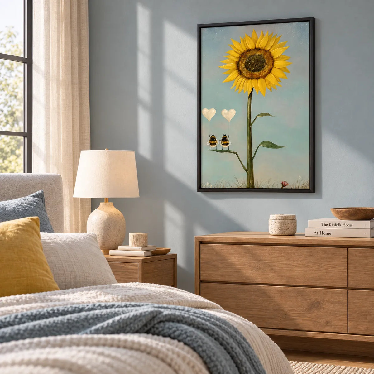Sunflower Bees Love Balloon Wall Art 5