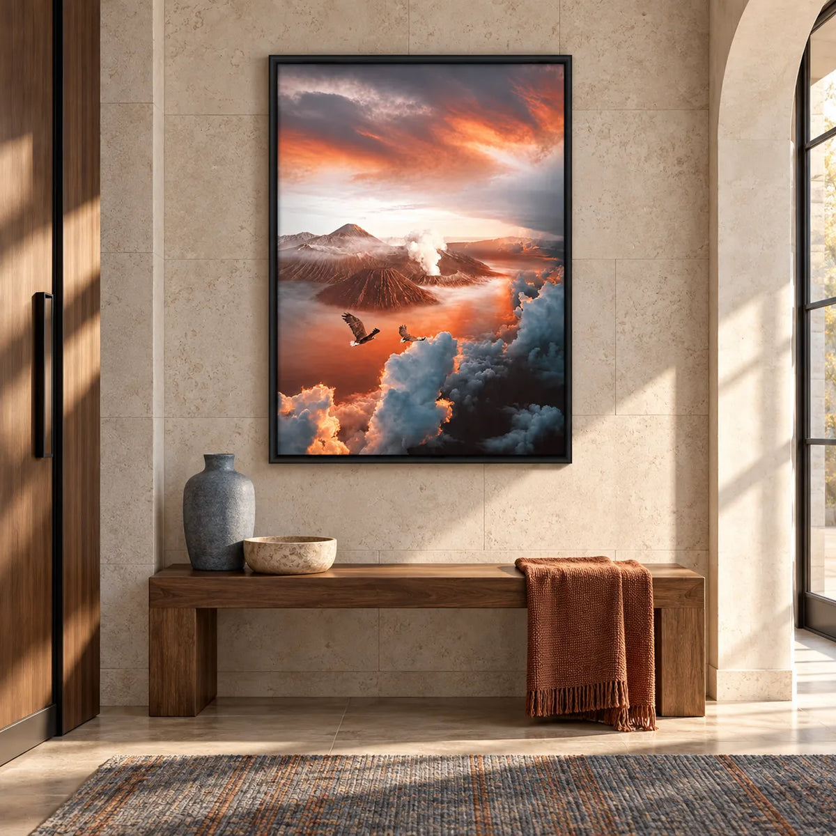 Volcano Above The Clouds Sunset Wall Art 5
