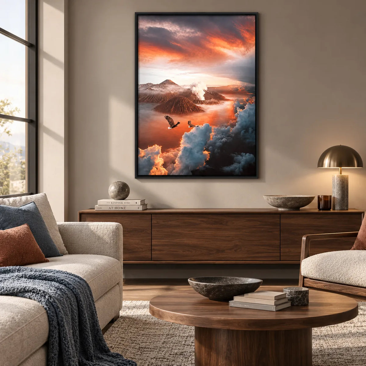 Volcano Above The Clouds Sunset Wall Art 6