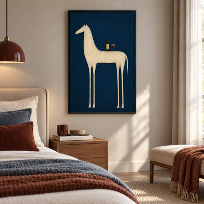 Minimal Horse and Wine Wall Art 2