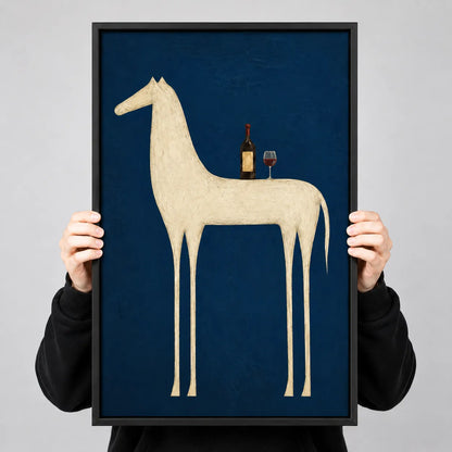 Minimal Horse and Wine Wall Art 3