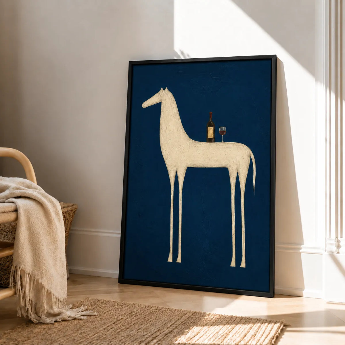 Minimal Horse and Wine Wall Art 4