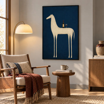 Minimal Horse and Wine Wall Art 5