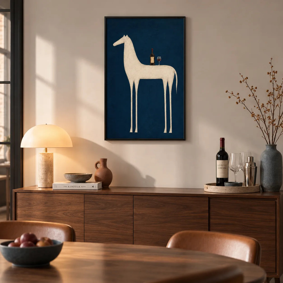 Minimal Horse and Wine Wall Art 6
