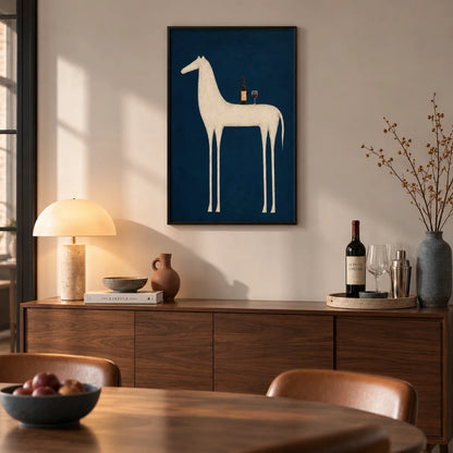 Minimal Horse and Wine Wall Art 6
