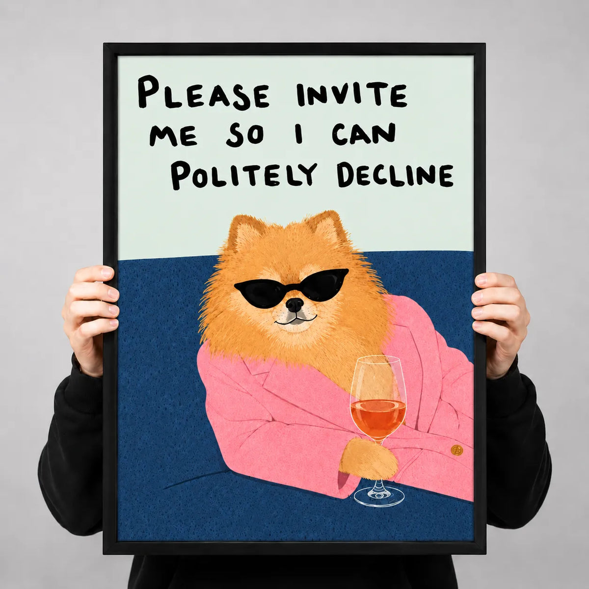 Please Invite Me So I Can Politely Decline Cat Wall Art 3