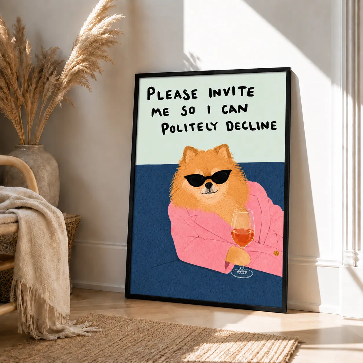 Please Invite Me So I Can Politely Decline Cat Wall Art 4