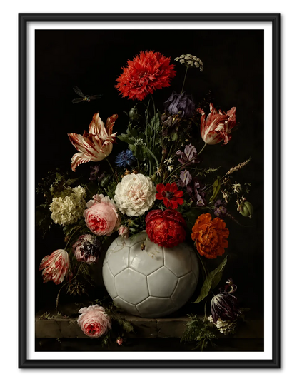 Floral Bouquet in Soccer Ball Vase Wall Art 1