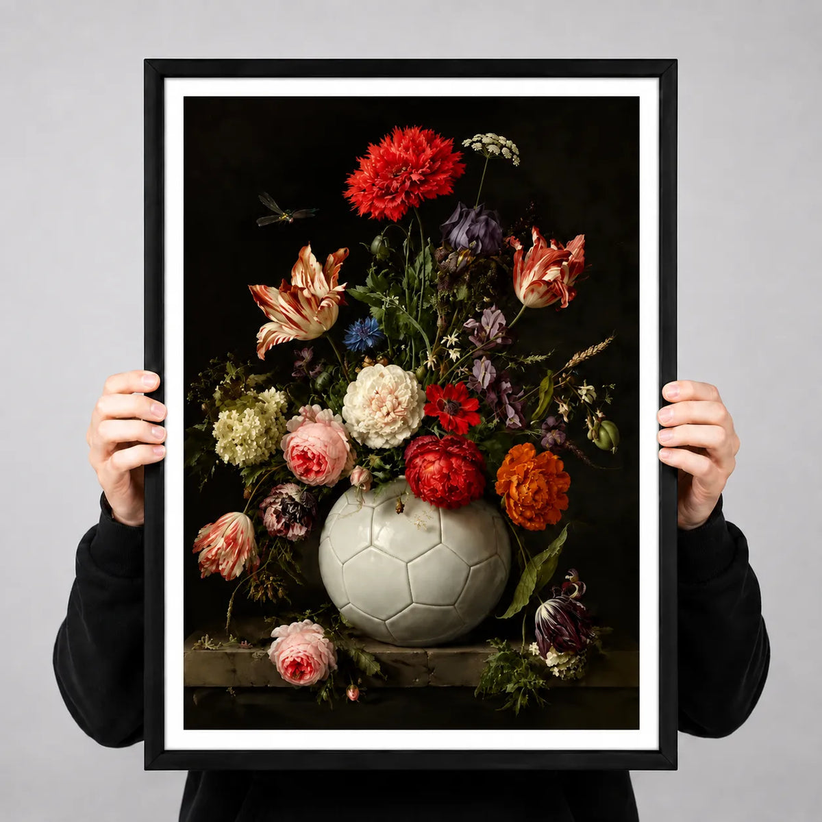 Floral Bouquet in Soccer Ball Vase Wall Art 3
