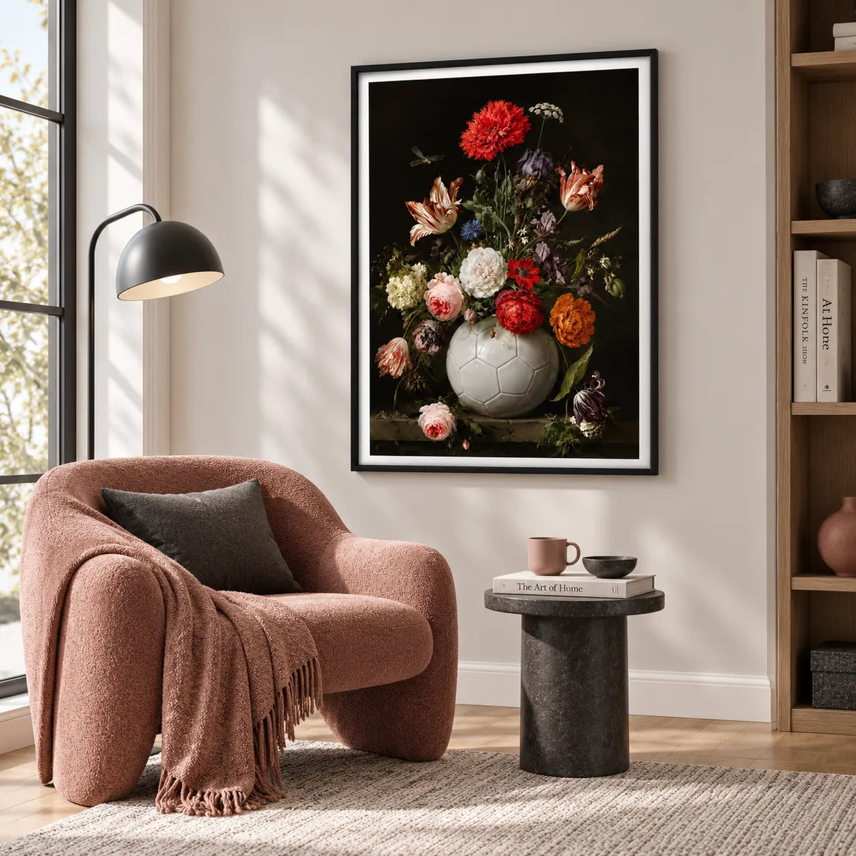 Floral Bouquet in Soccer Ball Vase Wall Art 4