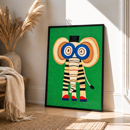 Colorful Elephant Abstract Wall Art 4