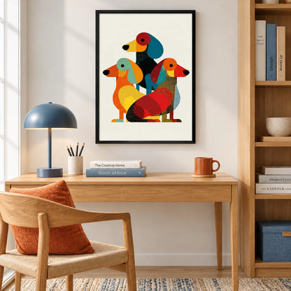 Colorful Abstract Dachshund Trio Wall Art 5