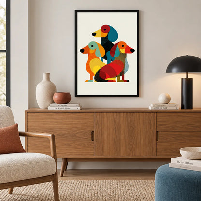 Colorful Abstract Dachshund Trio Wall Art 6