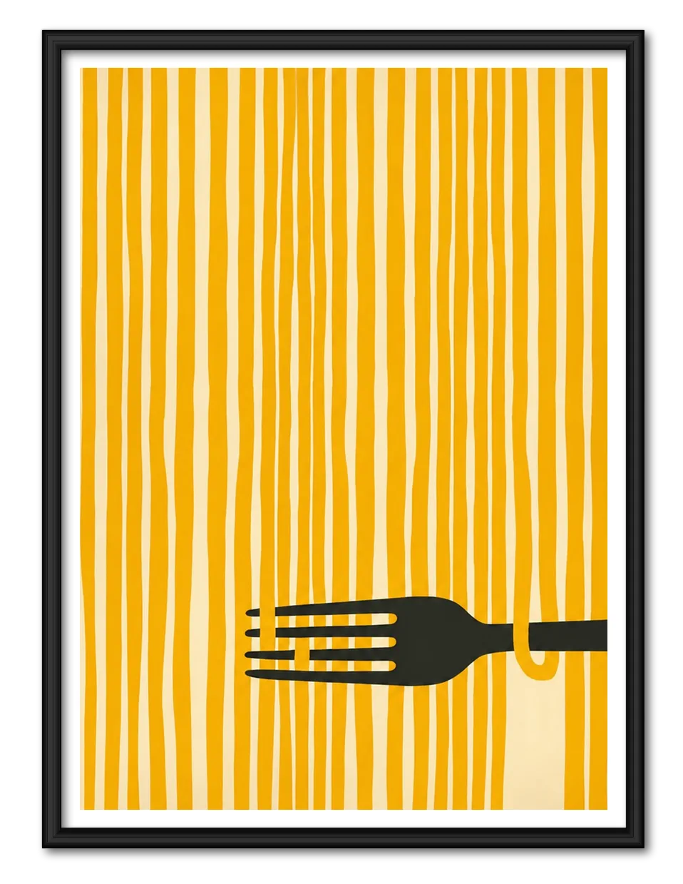 Fork and Noodle Minimal Wall Art 1