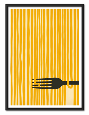 Fork and Noodle Minimal Wall Art