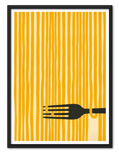 Fork and Noodle Minimal Wall Art 1