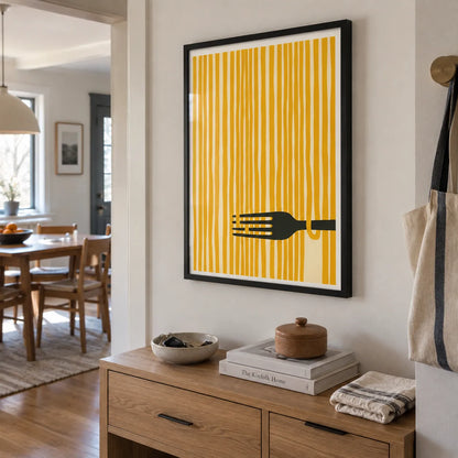 Fork and Noodle Minimal Wall Art 2