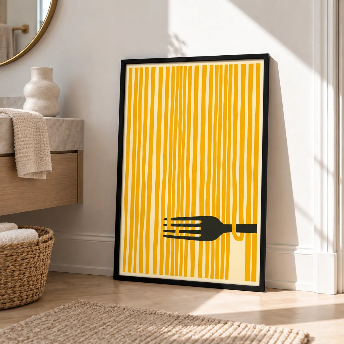 Fork and Noodle Minimal Wall Art 4